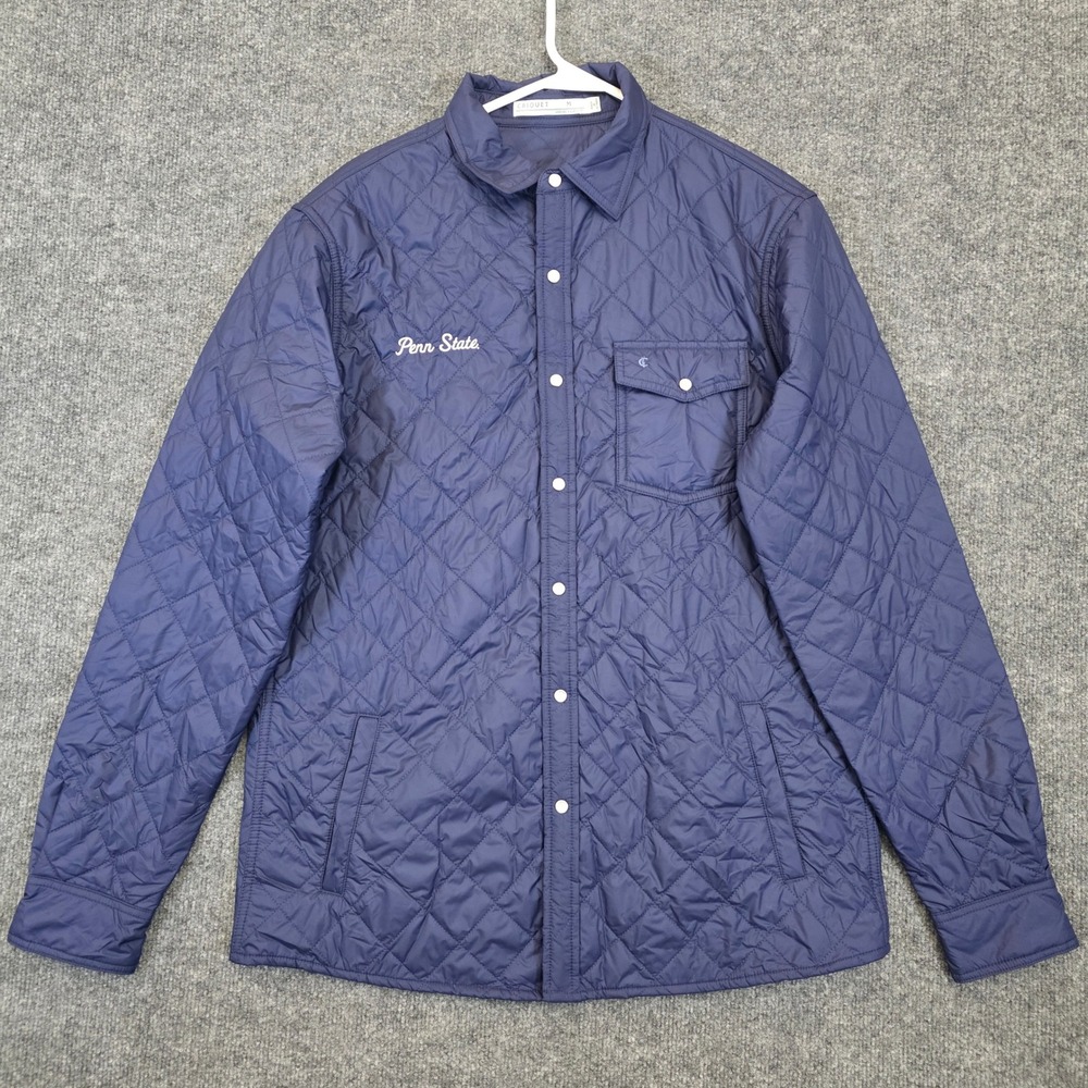 Criquet Shirt Jacket Men 2XL Navy Blue Penn State Quilted Snap Front Pockets
